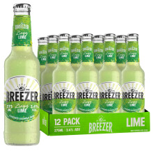BREEZER Zingy Lime Flavoured Alcoholic Drinks, 3.4% vol., 27.5 cl / 275 ml (Pack