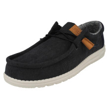 (Navy, UK 10) Mens Hey Dude Deck Style Lace Up Shoe - Wally Corduroy