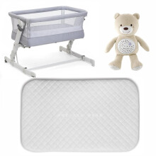 Next2Me Foam Mattress for Chicco & Tutti Bambini Cozee Bedside Crib - Anti Fungle Quilted Cover Replacement Mattress for Next 2 Me Bedside Crib - 83
