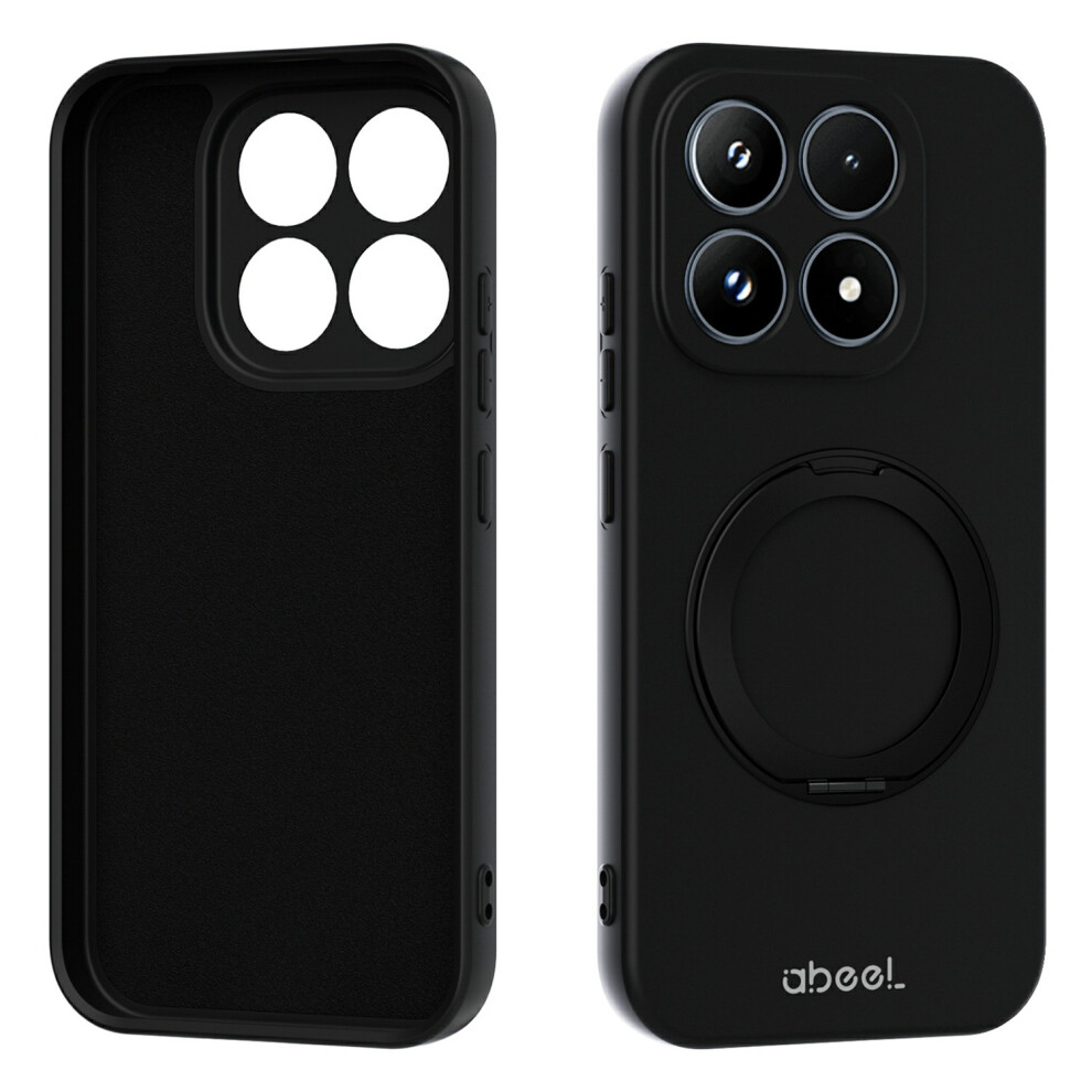 (Black) For Xiaomi 17 Magnetic Case Kickstand Skin Touch Liquid Silicone Phone Cover Black 6914293752727