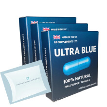 3 X Ultra Blue 400mg high Strength Tablets Bundle for Men (New Formula) - Natural Male Support Formula Maca, Ginseng & More