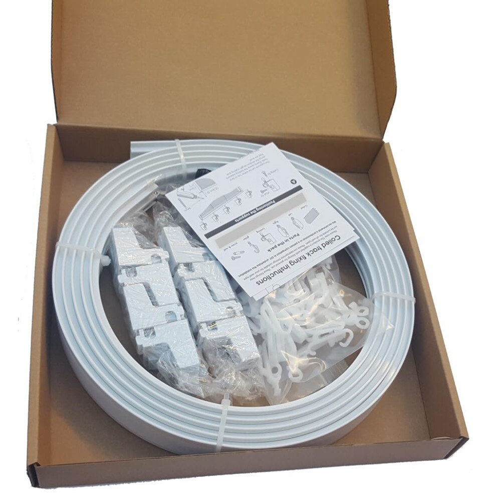 Speedy 3M Bendable Curtain Track For Straight & Bay Window Rail Top Or Face Fix - Curtain At Home 13728373