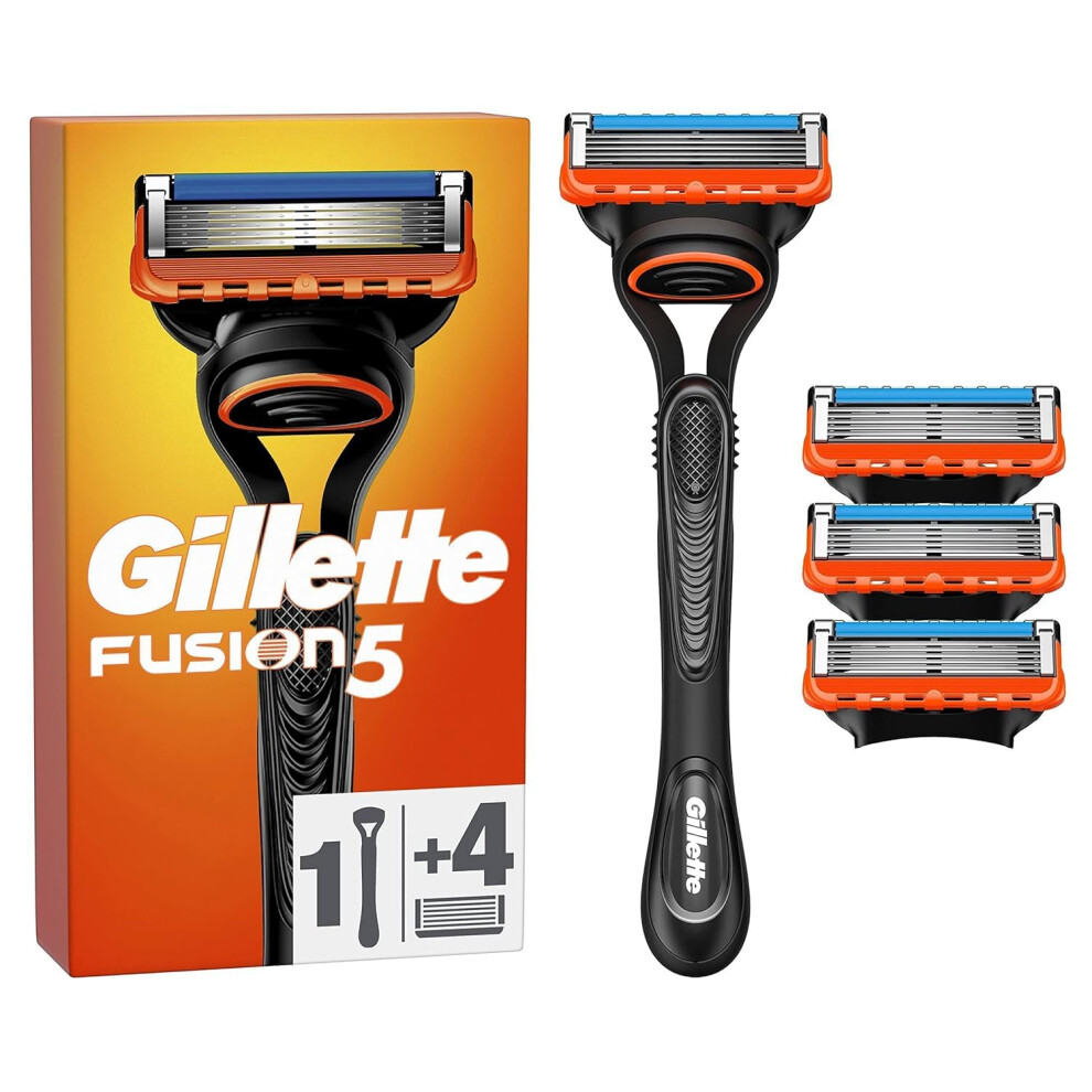 Gillette Fusion5 Men's Razor, 1 Razor, 4 Replacement Blades