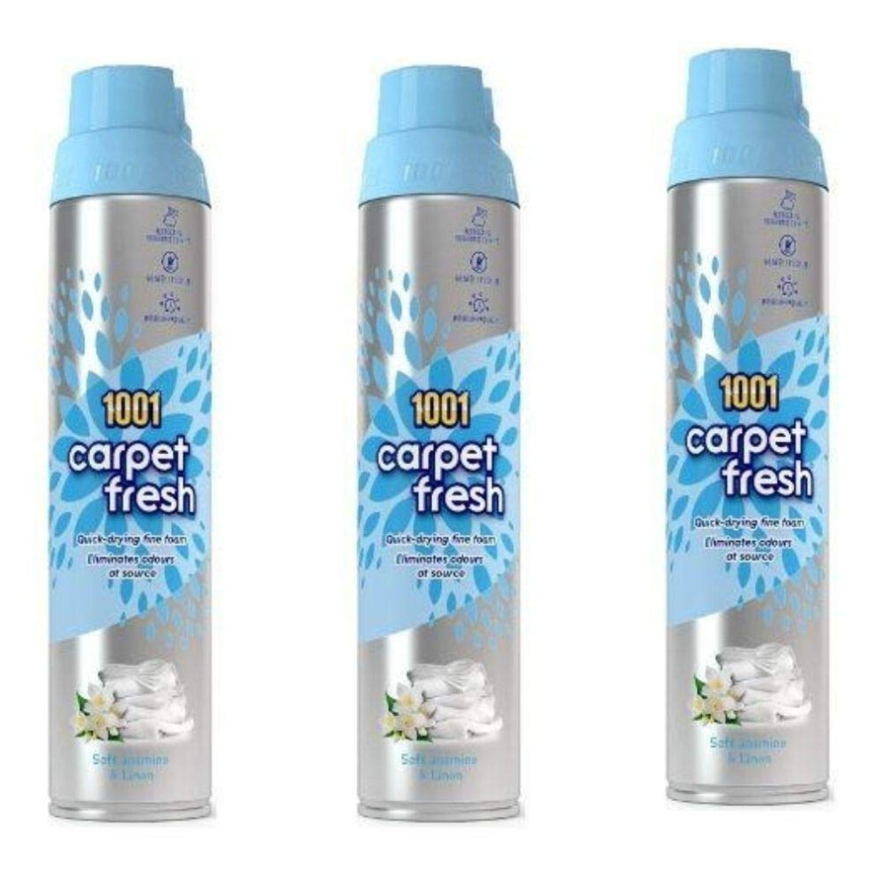 3X 1001 Carpet Fresh Soft Jasmine And Linen Odour Remover 300Ml 58810828