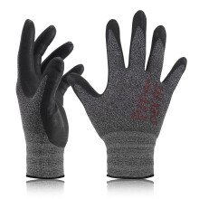 DEX FIT Nitrile Work Gloves FN330, 3D Comfort Stretch Fit, Firm Grip, Touchscreen, Thin & Lightweight, Breathable Foam Nitrile, Machine Washable; Blac