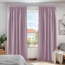 Deconovo Room Darkening Curtains Super Soft Window Treartment Thermal Insulated Pencil Pleat Blackout Curtains for Girls 52 x 84 Inch Pink Lavender 2