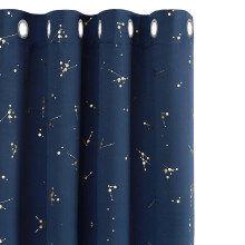 Deconovo Eyelet Curtains, Blackout Curtains 46 x 54 Inch(Width x Length), Gold Constellation Printed Curtains Thermal Insulated Curtains for Bedroom,
