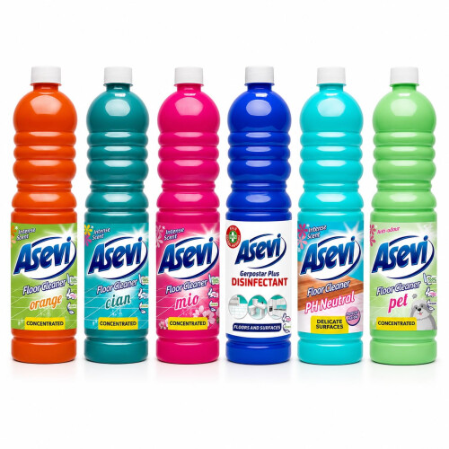 Asevi Floor Cleaner Bundle (6 x 1L) Concentrated Spanish Cleaning