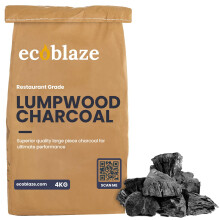 Ecoblaze 4Kg Lumpwood Charcoal – Premium & Restaurant Grade Smokeless Natural Ch