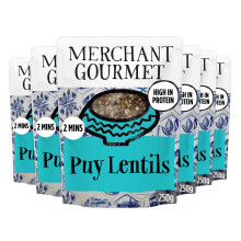 Merchant Gourmet Simply Cooked Puy Lentils - High in Protein, Low Fat, Source of