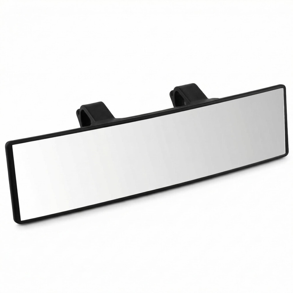Qwork Car Interior Rear View Mirror, Interior Clip On Panoramic Rearview Mirror, For Car Suv Trucks, 30X8cm 3379098729870
