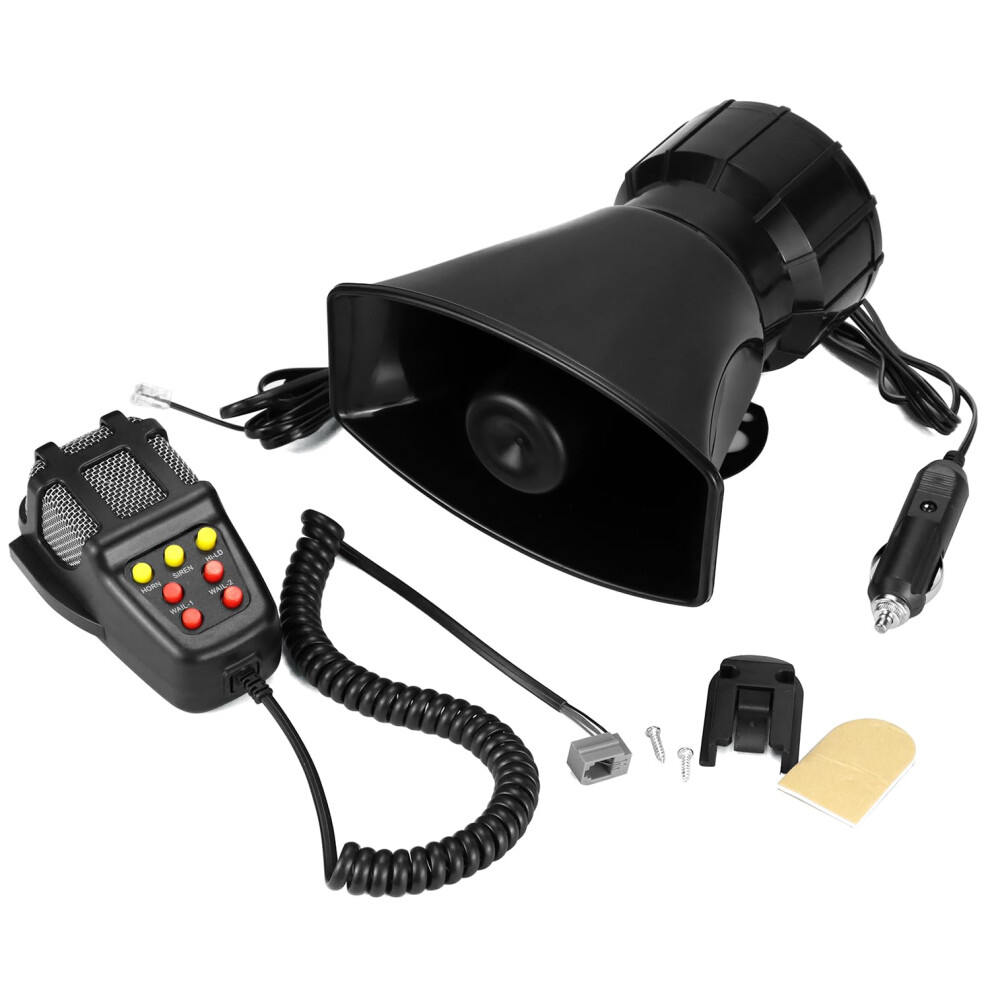 Qwork Car Horn With 120Db, 7 Tones, Easy Connection Via Cigarette Lighter, Waterproof For 12V Trucks, Vehicles, Boats 3492038151545