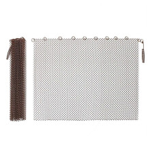 Fireplace Mesh Screen Curtain, 2 Packs with Pulls for Home, 20 Inch