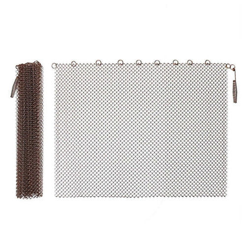 Fireplace Mesh Screen Curtain, 2 Packs with Pulls for Home, 20 Inch