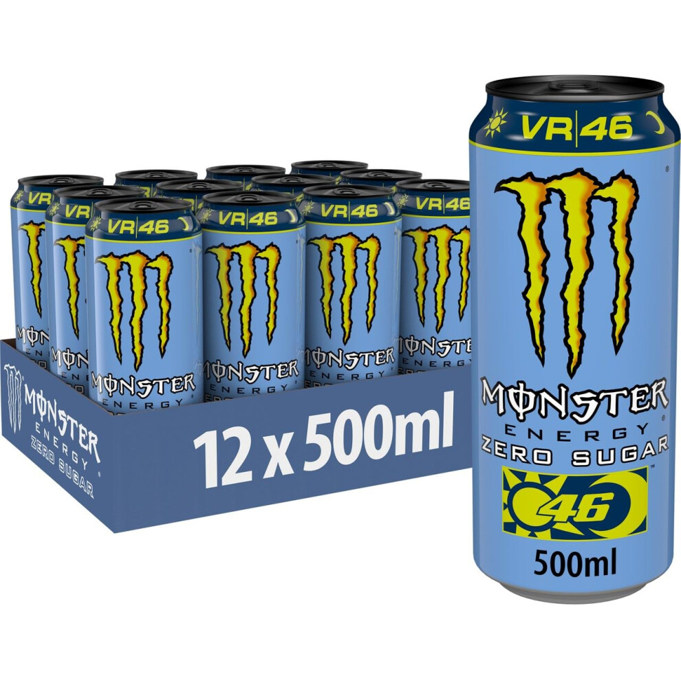 Monster Energy Vr46 Zero Sugar Energy Drink, 500Ml, 12 Pack