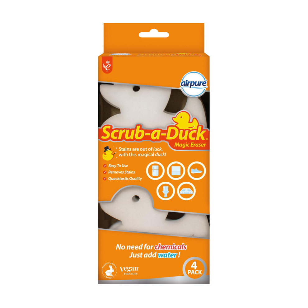 Airpure Scrub-A-Duck Magic Eraser | Easy To Use | Removes Stains | No Need For Chemicals-Just Add Water, Variety, One Size