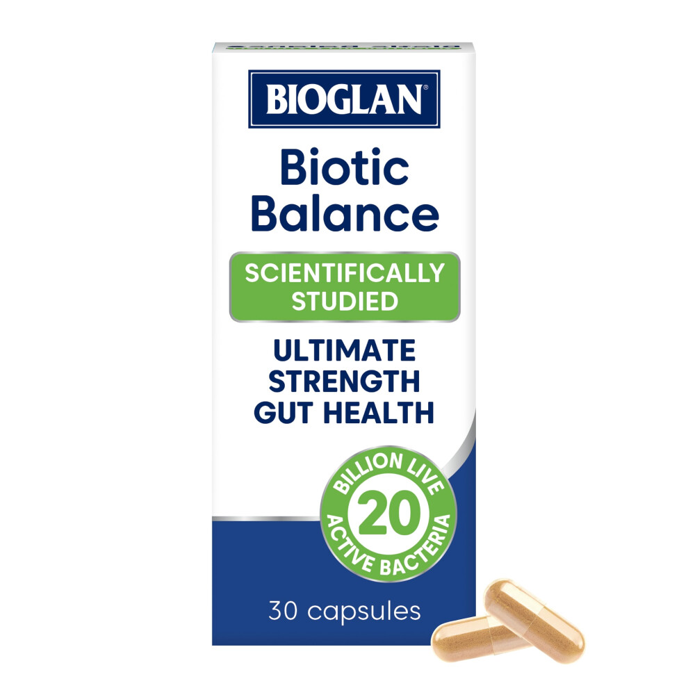 Bioglan Biotic Balance Probiotic 20 Billion - 4 Live Cultures (Lactobacillus Acidophilus, Rhamnosus, Bifidobacterium Longum & Saccharomyces Boulardii