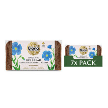 Biona Rye Omega 3 Golden Linseed Organic Bread 500 g (Pack of