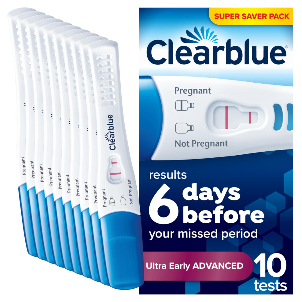 Clearblue Pregnancy Test, Ultra Early Advanced Pregnancy Test (10 Miu/Ml) Value Pack, Results 6 Days Early, 99% Accurate Results,
