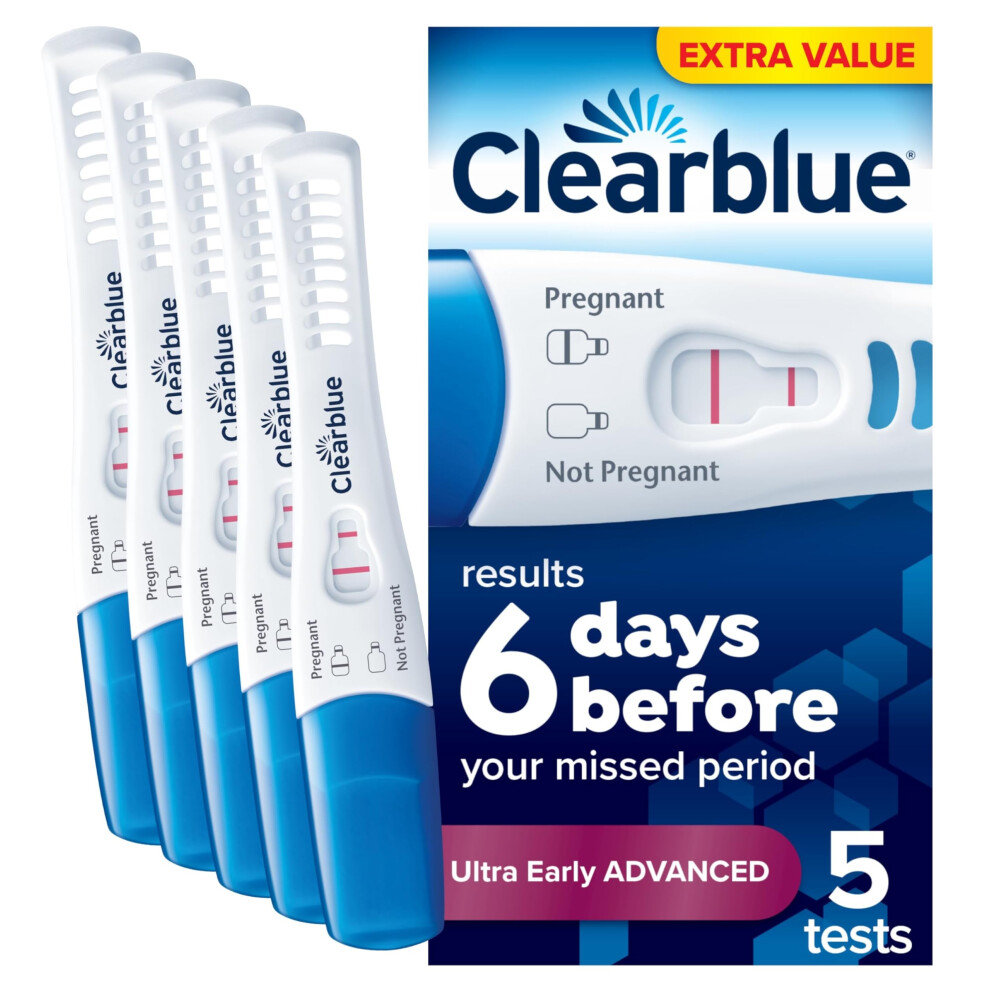 Clearblue Pregnancy Test, Ultra Early Advanced Pregnancy Test (10 Miu/Ml) Value Pack, Results 6 Days Early, 99% Accurate Results,