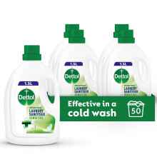 Dettol Antibacterial Laundry Sanitiser, Fragrance Free, 1.5L (4 x 1.5L, Total 6.0L), For Sensitive Skin, Gentle Cleanser, Effective Hygiene Solution,