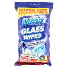 Duzzit Glass Wipes - Super Size (25% Bigger & Stronger) | Extra Strong Cleaning