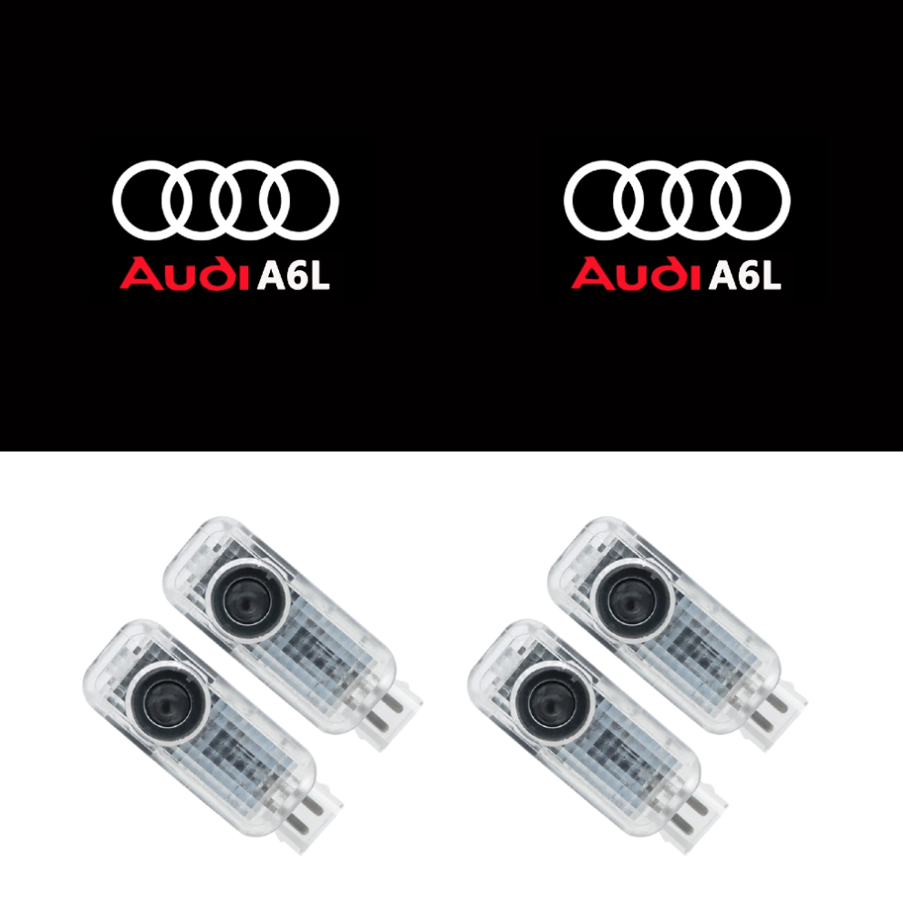 4 Pack Car Door Welcome Projector Lights With Ambient Lighting For A6l, Led Logo Puddle Lamps Compatible With Vehicles 6083684376917