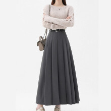 (M, Black) High Waist Pleated Midi Skirt for Women Elegant A Line Designs with Adjustable Belt Fashion Autumn Streetwear coffee XL