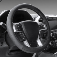 SEG Direct Steering Wheel Cover for Car, Standard Size 37-39cm, Auto Interior Accessories, Black