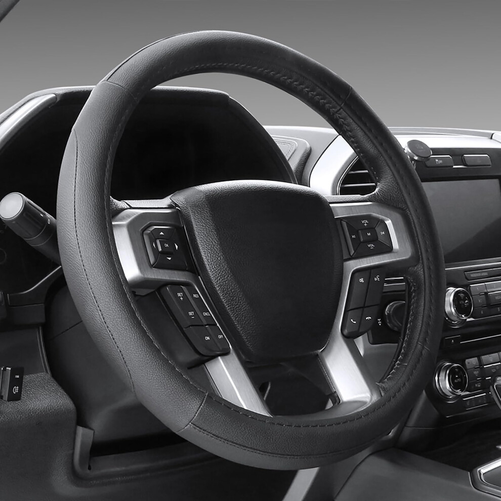 Seg Direct Steering Wheel Cover For Car, Standard Size 37-39Cm, Auto Interior Accessories, Black 762988850939