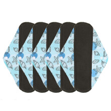 (G66) 5pcs Menstrual Pads Washable Reusable Leakproof Bamboo Charcoal Panty Liners for Women M Size