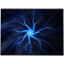 Silent Monsters Mouse Mat Small 10 x 8 inches / 24 x 20 cm, Lightning, Stitched Edges, washable & rollable Mouse Pad, Gaming Home Office Mousemat, Mou
