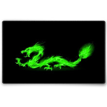 Silent Monsters Mouse Mat Size M 14 x 10 inches / 36 x 25 cm, Fire Dragon, Stitched Edges, washable & rollable Mouse Pad, Gaming Home Office Mousemat,