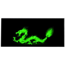 Silent Monsters Mouse Mat Size XX Large 35 x 16 inches / 90 x 40 cm, Fire Dragon, Stitched Edges, washable & rollable Mouse Pad, Gaming Home Office Mo