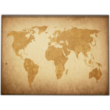 Silent Monsters Mouse Mat Small 10 x 8 inches / 24 x 20 cm, Brown Global Map, Stitched Edges, washable & rollable Mouse Pad, Gaming Home Office Mousem