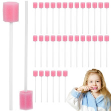 Rosenice 100Pcs Disposable Mouth Swabs for Oral Care, Dental Mouth Swabs Sponge on a Stick, Swab for End of Life Care, Teeth Cleaning Tools for Oral C