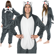 ZOLTA Warme herenpyjama kigurumi husky onesie jumpsuit volwassen kostuum m Husky Onesie Kostuum - S