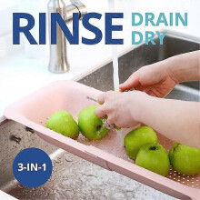Over the Sink Colander Strainer Basket - Wash Vegetables and Fruits, Drain Cooked Pasta and Dry Dishes