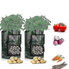 2 Pack 7 Gallon Garden Vegetable Planter with Handles&access Flap for Vegetables,tomato,carrot, Onion,fruits,potatoes-growing-containers,ventilated Pl
