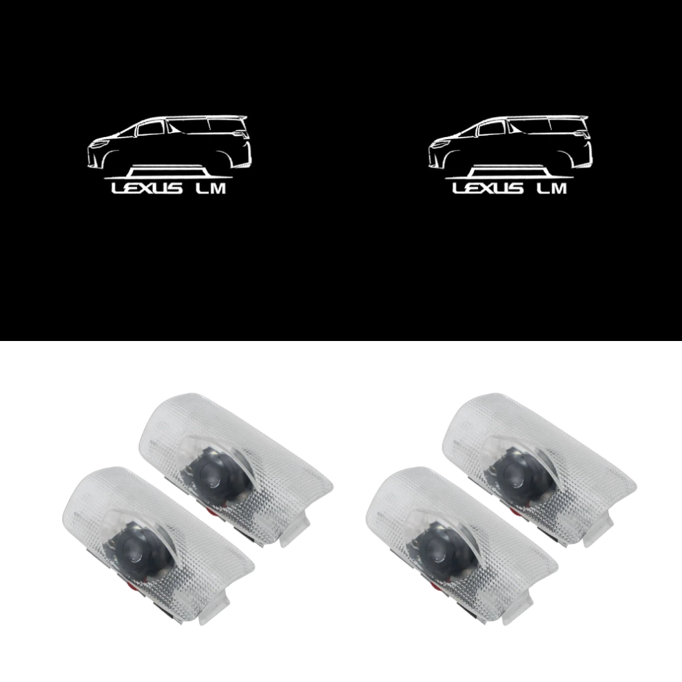 4 Pcs Led Door Puddle Lights With Spindle Grille Pattern, Car Ghost Shadow Welcome Projector Courtesy Lamps For Lexus Es Gs Gx Ls Lx Rx 6083684377594