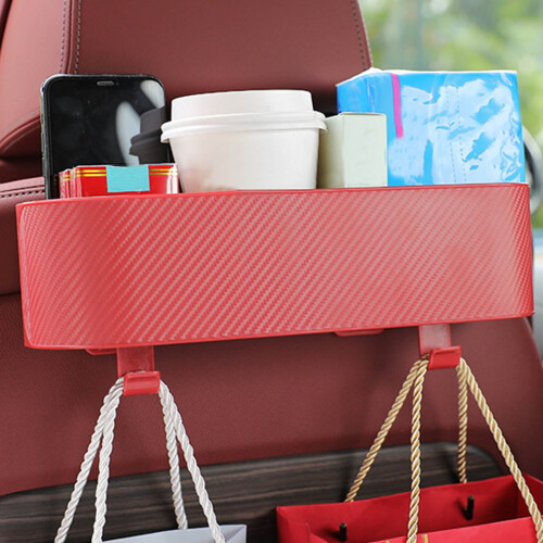 Headrest Backseat Storage Box Red