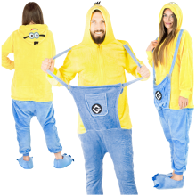 Disfraz de Minion amarillo de una pieza, talla XL