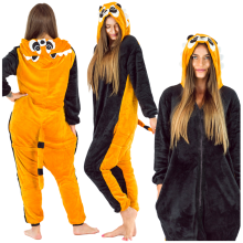 Onesies: Warme damespyjama met kleine panda, cadeau, kigurumi onesie, comfortabel, XL, kleine panda onesie kostuum - M