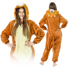 Onesies Warme herenpyjama leeuw kigurumi volwassenen onesie jumpsuit Leeuw Onesie Kostuum - L