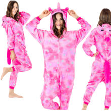 ZOLTA Kostuum warme onesie dames jumpsuit heren pegasus kigurumi roze trainingspak L