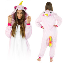 ZOLTA Onesie in de kleur roze wol met Pegasus-print, maat L