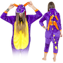 Onesies Herenpyjama's verjaardagscadeau kigurumi onesie vermomming draak trainingspak maat Onesie paars drakenkostuum - S