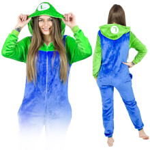 Onesies Herenpyjama Luigi Mario kigurumi onesie jumpsuit volwassenenkostuum M Mario Onesie Kostuum - M