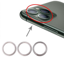 (Silver) 3 PCS Rear Camera Glass Lens Metal Protector Hoop Ring for iPhone 11 Pro & 11 Pro Max