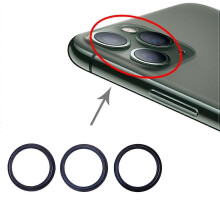 (Green) 3 PCS Rear Camera Glass Lens Metal Protector Hoop Ring for iPhone 11 Pro & 11 Pro Max